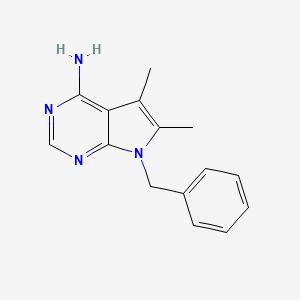 molecular formula C15H16N4 B1274094 7-苄基-5,6-二甲基-7H-吡咯[2,3-d]嘧啶-4-胺 CAS No. 56344-53-7