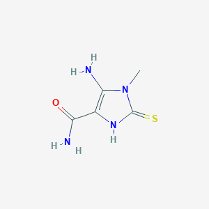 molecular formula C5H8N4OS B1274099 5-Amino-2-mercapto-1-methyl-1H-imidazole-4-carboxamide CAS No. 52868-67-4