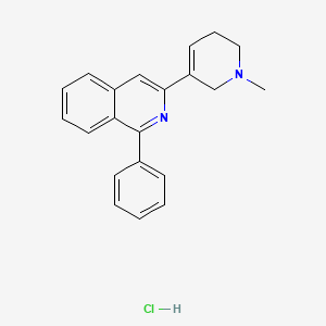 molecular formula C21H21ClN2 B12741380 Isoquinoline, 3-(1-methyl-1,2,5,6-tetrahydro-3-pyridinyl)-1-phenyl-, hydrochloride CAS No. 92124-05-5