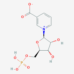 molecular formula C₁₁H₁₄NO₉P B127414 [(2R,3S,4R,5R)-5-(3-carboxypyridin-1-ium-1-yl)-3,4-dihydroxy-tetrahydrofuran-2-yl]methyl hydrogen phosphate CAS No. 321-02-8