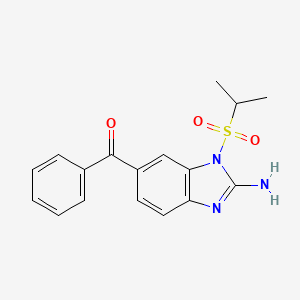 molecular formula C17H17N3O3S B1274151 2-Amino-6-benzoyl-1-((isopropyl)sulphonyl)-1H-benzimidazole CAS No. 63197-61-5