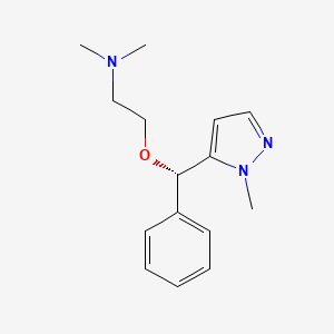 molecular formula C15H21N3O B12741645 Ethanamine, N,N-dimethyl-2-((S)-(1-methyl-1H-pyrazol-5-yl)phenylmethoxy)- CAS No. 148981-64-0