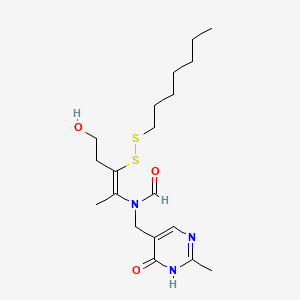 molecular formula C19H31N3O3S2 B12741689 Oxythiamine heptyl disulfide CAS No. 84714-59-0