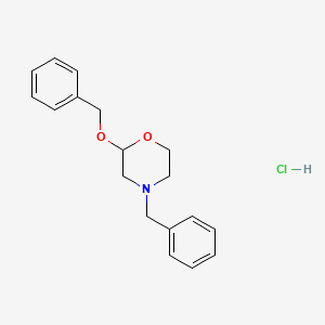 molecular formula C18H22ClNO2 B12741713 Morpholine, 4-benzyl-2-(benzyloxy)-, hydrochloride CAS No. 89220-86-0