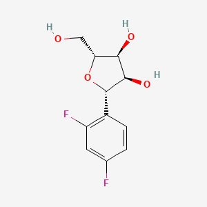 molecular formula C11H12F2O4 B12741782 (1S)-1,4-Anhydro-1-C-(2,4-difluorophenyl)-D-ribitol CAS No. 263701-23-1