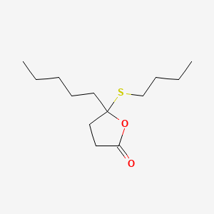 molecular formula C13H24O2S B12741875 5-Amyl-5-butylthiotetrahydrofuran-2-one CAS No. 120388-37-6