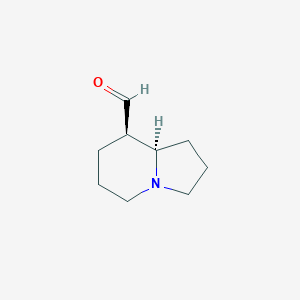 molecular formula C9H15NO B127419 (8R,8aR)-1,2,3,5,6,7,8,8a-octahydroindolizine-8-carbaldehyde CAS No. 154820-12-9