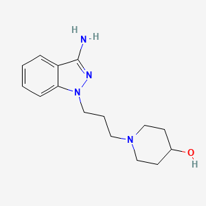 molecular formula C15H22N4O B12741925 4-Piperidinol, 1-(3-(3-amino-1H-Indazol-1-yl)propyl)- CAS No. 88964-94-7