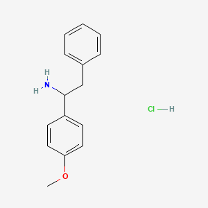 molecular formula C15H18ClNO B1274198 alpha-(p-Methoxyphenyl)phenethylamine hydrochloride CAS No. 62402-44-2