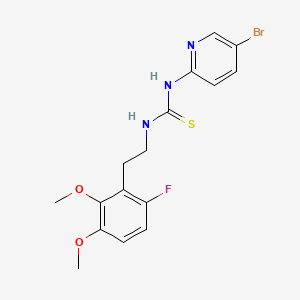 molecular formula C16H17BrFN3O2S B12742036 Thiourea, N-(5-bromo-2-pyridinyl)-N'-(2-(6-fluoro-2,3-dimethoxyphenyl)ethyl)- CAS No. 181305-45-3