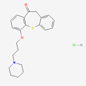 molecular formula C22H26ClNO2S B12742116 Dibenzo(b,f)thiepin-10(11H)-one, 6-(3-(1-piperidinyl)propoxy)-, hydrochloride CAS No. 125981-93-3