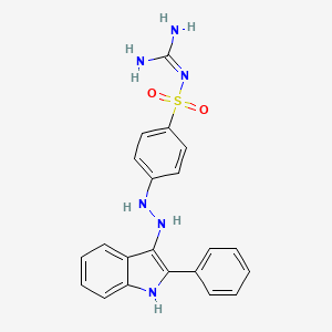 molecular formula C21H20N6O2S B12742118 N-(Aminoiminomethyl)-4-(2-(2-phenyl-1H-indol-3-yl)hydrazino)benzenesulfonamide CAS No. 88152-02-7