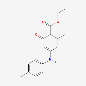 molecular formula C17H21NO3 B12742130 Ethyl 6-methyl-4-((4-methylphenyl)amino)-2-oxo-3-cyclohexene-1-carboxylate CAS No. 149221-23-8