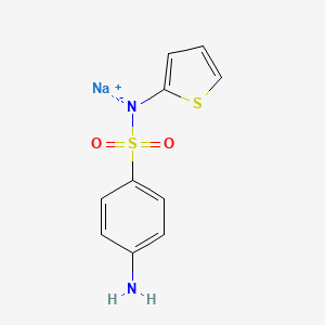 molecular formula C10H9N2NaO2S2 B12742162 N(sup 1)-(2-Thienyl)sulfanilamide sodium salt CAS No. 102395-93-7