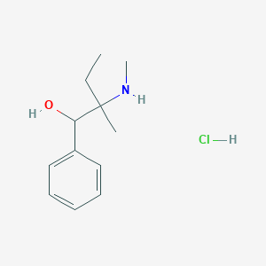 molecular formula C12H20ClNO B12742186 DL-alpha-Ethyl-alpha-(1-methylaminoethyl)benzyl alcohol hydrochloride CAS No. 7471-91-2