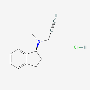 molecular formula C13H16ClN B12742197 N-Methyl-N-2-propynyl-1-indanamine hydrochloride, (S)- CAS No. 136314-73-3