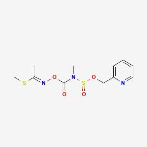 molecular formula C11H15N3O4S2 B12742203 S-Methyl N-((2-pyridylmethoxy)sulfinyl)-N-((methylcarbamoyl)oxy)thioacetimidate CAS No. 84384-86-1