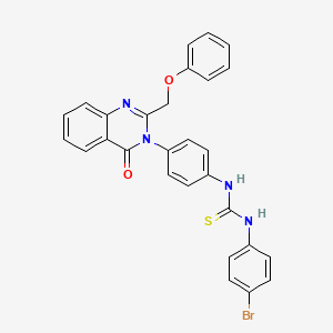 molecular formula C28H21BrN4O2S B12742222 Thiourea, N-(4-bromophenyl)-N'-(4-(4-oxo-2-(phenoxymethyl)-3(4H)-quinazolinyl)phenyl)- CAS No. 118526-03-7