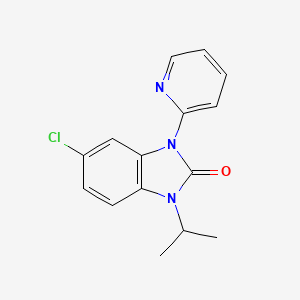 molecular formula C15H14ClN3O B12742242 2H-Benzimidazol-2-one, 1,3-dihydro-5-chloro-1-(1-methylethyl)-3-(2-pyridinyl)- CAS No. 89659-94-9
