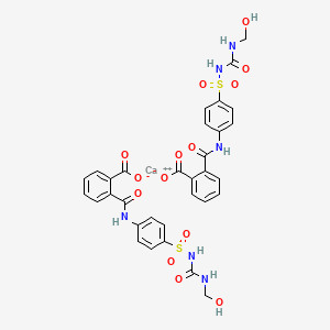 molecular formula C32H28CaN6O14S2 B12742274 Sulfaloxic acid calcium salt CAS No. 59672-20-7