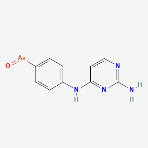 molecular formula C10H9AsN4O B12742312 Pyrimidine, 2-amino-4-(p-arsenosoanilino)- CAS No. 116532-41-3