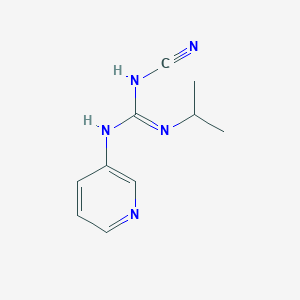 molecular formula C10H13N5 B1274235 Guanidine, N-cyano-N'-(1-methylethyl)-N''-3-pyridinyl- CAS No. 67026-34-0