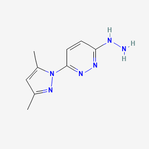 molecular formula C9H12N6 B1274236 3-(3,5-DIMETHYL-1H-PYRAZOL-1-YL)-6-HYDRAZINOPYRIDAZINE CAS No. 70589-04-7
