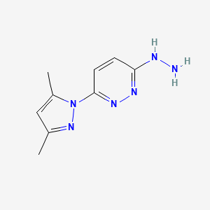 3(2H)-Pyridazinone, 6-(3,5-dimethyl-1H-pyrazol-1-yl)-, hydrazone