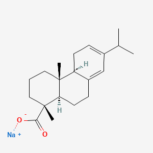 molecular formula C20H29NaO2 B12742382 Sodium (1R-(1alpha,4abeta,4balpha,10aalpha))-1,2,3,4,4a,4b,5,9,10,10a-decahydro-7-isopropyl-1,4a-dimethylphenanthren-1-carboxylate CAS No. 51590-83-1