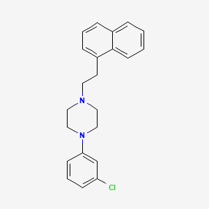 molecular formula C22H23ClN2 B12742395 Piperazine, 1-(3-chlorophenyl)-4-(2-(1-naphthalenyl)ethyl)- CAS No. 82205-87-6