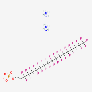 molecular formula C18H12F33N2O4P B12742449 Diammonium 3,3,4,4,5,5,6,6,7,7,8,8,9,9,10,10,11,11,12,12,13,13,14,14,15,15,16,16,17,17,18,18,18-tritriacontafluorooctadecyl phosphate CAS No. 93857-48-8