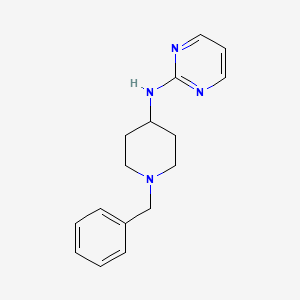 molecular formula C16H20N4 B1274245 Pyrimidine, 2-((1-benzyl-4-piperidyl)amino)- CAS No. 76167-42-5