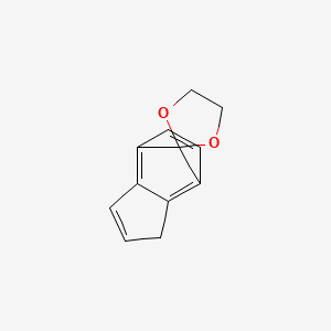 molecular formula C12H10O2 B12742455 Spiro(1,3-dioxolane-2,8'-(4,7)methano(1H)indene) CAS No. 166-06-3