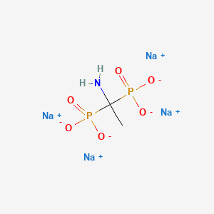 molecular formula C2H5NNa4O6P2 B12742478 Sodium 1-aminoethane-1,1-diphosphonate CAS No. 24721-82-2