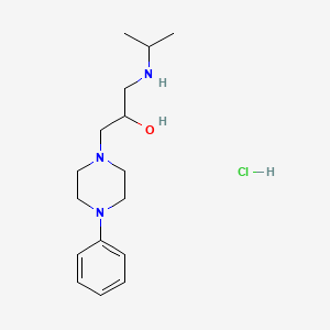 molecular formula C16H28ClN3O B12742530 alpha-(((1-Methylethyl)amino)methyl)-4-phenyl-1-piperazineethanol hydrochloride CAS No. 104317-88-6