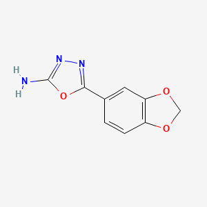 molecular formula C9H7N3O3 B1274254 5-(1,3-Benzodioxol-5-yl)-1,3,4-oxadiazol-2-amine CAS No. 80987-71-9