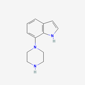 molecular formula C12H15N3 B1274255 1H-Indole, 7-(1-piperazinyl)- CAS No. 84807-10-3