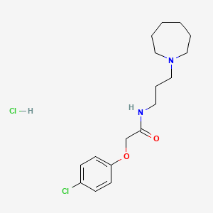 molecular formula C17H26Cl2N2O2 B12742571 Acetamide, 2-(4-chlorophenoxy)-N-(3-(hexahydro-1H-azepin-1-yl)propyl)-, monohydrochloride CAS No. 87654-81-7