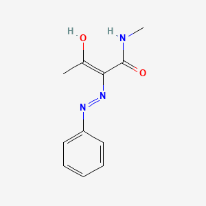 molecular formula C11H13N3O2 B12742633 N-Methyl-3-oxo-2-(phenylhydrazono)butanamide CAS No. 137521-47-2