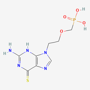 molecular formula C8H12N5O4PS B12742713 Phosphonic acid, ((2-(2-amino-1,6-dihydro-6-thioxo-9H-purin-9-yl)ethoxy)methyl)- CAS No. 201403-55-6