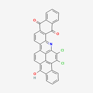 molecular formula C31H13Cl2NO3 B12742870 Dichloroanthra(2,1,9-mna)naphth(2,3-h)acridine-5,10,15(16H)-trione CAS No. 78940-05-3