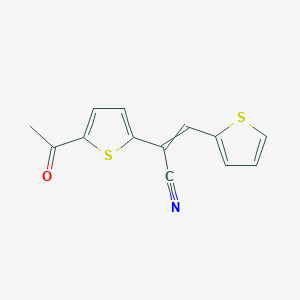 molecular formula C13H9NOS2 B1274292 2-(5-Acetyl-2-thienyl)-3-(2-thienyl)acrylonitrile 