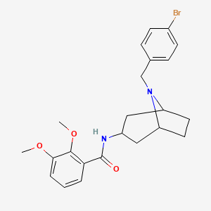 molecular formula C23H27BrN2O3 B12742978 exo-N-(8-((4-Bromophenyl)methyl)-8-azabicyclo(3.2.1)oct-3-yl)-2,3-dimethoxybenzamide CAS No. 83130-63-6