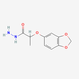 molecular formula C10H12N2O4 B1274300 2-(1,3-Benzodioxol-5-yloxy)propanohydrazide CAS No. 588679-99-6