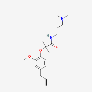 molecular formula C21H34N2O3 B12743039 Propionamide, 2-(4-allyl-2-methoxyphenoxy)-N-(3-(diethylamino)propyl)-2-methyl- CAS No. 95001-13-1