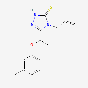 molecular formula C14H17N3OS B1274306 4-allyl-5-[1-(3-methylphenoxy)ethyl]-4H-1,2,4-triazole-3-thiol CAS No. 667413-68-5