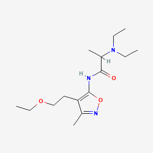 molecular formula C15H27N3O3 B12743120 2-(Diethylamino)-N-(4-(2-ethoxyethyl)-3-methyl-5-isoxazolyl)propionamide CAS No. 94027-97-1