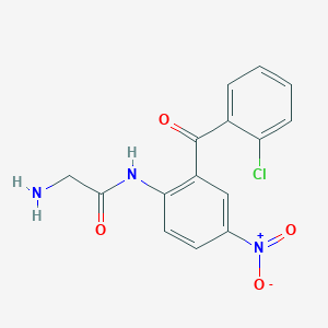 molecular formula C15H12ClN3O4 B127433 2-amino-N-[2-(2-chlorobenzoyl)-4-nitrophenyl]acetamide CAS No. 17714-02-2