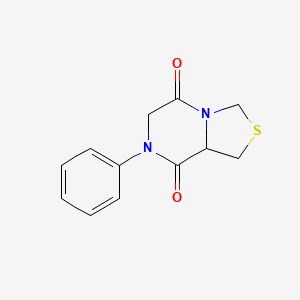 molecular formula C12H12N2O2S B12743539 Tetrahydro-7-phenyl-3H-thiazolo(3,4-a)pyrazine-5,8-dione CAS No. 95110-37-5
