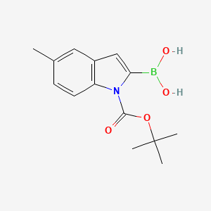molecular formula C14H18BNO4 B1274383 (1-(tert-Butoxycarbonyl)-5-methyl-1H-indol-2-yl)boronic acid CAS No. 475102-14-8